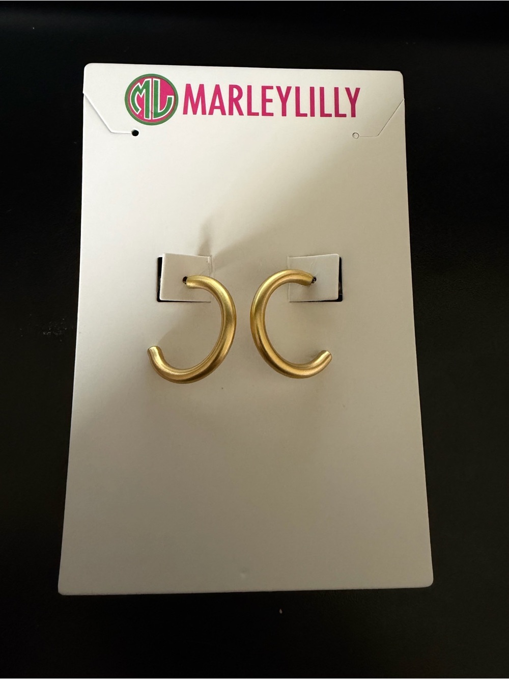 Brushed Hoop Earrings in Gold